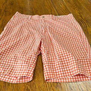 POLO By Ralph Lauren cotton orange gingham check men’s Suffield short Size 33.